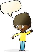 cartoon boy with question with speech bubble vector