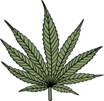 enkelhet cannabisblad frihandsritning platt design. png