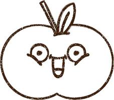 Happy Apple Charcoal Drawing vector