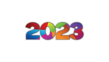 Diseño de texto 2023. 2023 ilustración de diseño vectorial. 2023 año nuevo. feliz año nuevo 2023. 2023 diseño conceptual para fondos, plantillas, sitios web, banners, calendarios e invitaciones. vector