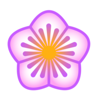 Botanical icon with vibrant colors and gradient. PNG with transparent background.