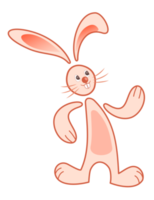 Cartoon bunny colorful illustration. PNG with transparent background.