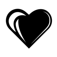 Abstract, stylized heart icon, PNG with transparent background