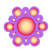 Botanical icon with vibrant colors and gradient. PNG with transparent background.