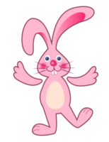 Cartoon bunny colorful illustration. PNG with transparent background.