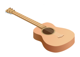 guitarra isométrica, png con fondo transparente.