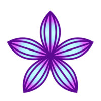 Botanische Ikone mit lebendigen Farben und Farbverlauf. png mit transparentem Hintergrund.