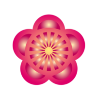 Botanical icon with vibrant colors and gradient. PNG with transparent background.