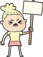 cartoon angry woman vector