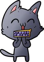 happy cartoon cat vector