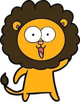 happy cartoon lion vector