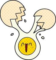 cracked egg cartoon vector