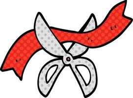 comic book style cartoon ceremony scissors vector