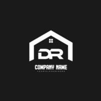 dr vector de diseño de logotipo de letras iniciales para construcción, hogar, bienes raíces, edificio, propiedad.