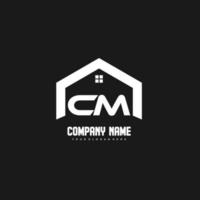 cm vector de diseño de logotipo de letras iniciales para construcción, hogar, bienes raíces, edificio, propiedad.