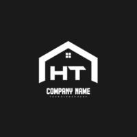 vector de diseño de logotipo de letras iniciales ht para construcción, hogar, bienes raíces, edificio, propiedad.