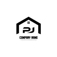 PJ Initial Letters Logo design vector for construction, home, real estate, building, property.