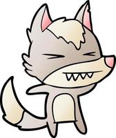 angry wolf cartoon vector