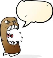 cartoon furious man shouting with speech bubble vector