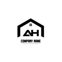 AH Initial Letters Logo design vector for construction, home, real estate, building, property.