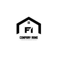fi vector de diseño de logotipo de letras iniciales para construcción, hogar, bienes raíces, edificio, propiedad.