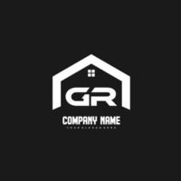 GR Initial Letters Logo design vector for construction, home, real estate, building, property.