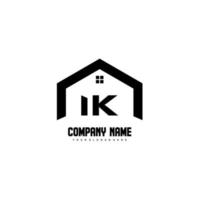 IK Initial Letters Logo design vector for construction, home, real estate, building, property.