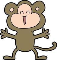 cartoon happy monkey vector