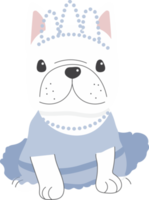 cute flat style french bulldog in career costume png