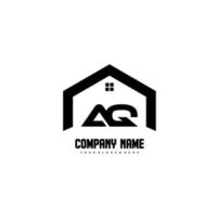 vector de diseño de logotipo de letras iniciales aq para construcción, hogar, bienes raíces, edificio, propiedad.