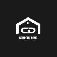 vector de diseño de logotipo de letras iniciales de cd para construcción, hogar, bienes raíces, edificio, propiedad.
