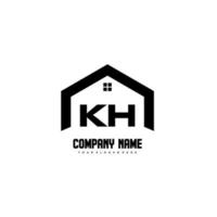 vector de diseño de logotipo de letras iniciales kh para construcción, hogar, bienes raíces, edificio, propiedad.