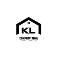 vector de diseño de logotipo de letras iniciales kl para construcción, hogar, bienes raíces, edificio, propiedad.