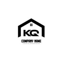 vector de diseño de logotipo de letras iniciales kq para construcción, hogar, bienes raíces, edificio, propiedad.