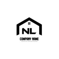 nl vector de diseño de logotipo de letras iniciales para construcción, hogar, bienes raíces, edificio, propiedad.