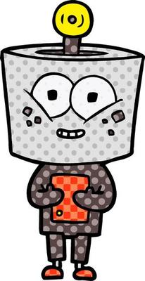 happy cartoon robot