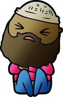 cartoon man with beard vector