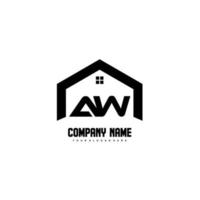 AW Initial Letters Logo design vector for construction, home, real estate, building, property.