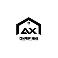 vector de diseño de logotipo de letras iniciales de hacha para construcción, hogar, bienes raíces, edificio, propiedad.
