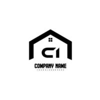 CI Initial Letters Logo design vector for construction, home, real estate, building, property.