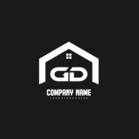 GD Initial Letters Logo design vector for construction, home, real estate, building, property.