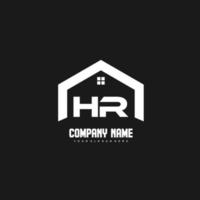 HR Initial Letters Logo design vector for construction, home, real estate, building, property.