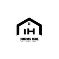 ih vector de diseño de logotipo de letras iniciales para construcción, hogar, bienes raíces, edificio, propiedad.