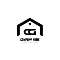 CG Initial Letters Logo design vector for construction, home, real estate, building, property.