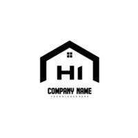 HI Initial Letters Logo design vector for construction, home, real estate, building, property.