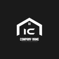 vector de diseño de logotipo de letras iniciales ic para construcción, hogar, bienes raíces, edificio, propiedad.