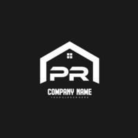 PR Initial Letters Logo design vector for construction, home, real estate, building, property.