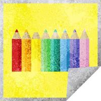 color pencils graphic vector illustration square sticker