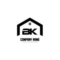 BK Initial Letters Logo design vector for construction, home, real estate, building, property.