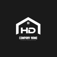 vector de diseño de logotipo de letras iniciales hd para construcción, hogar, bienes raíces, edificio, propiedad.